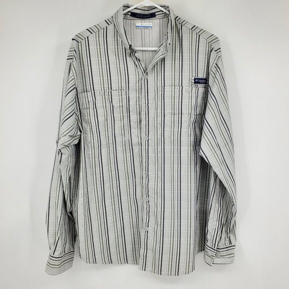 Columbia PFG Omni Shade Super Tamiami Long Sleeve Button Down Fishing Shirt Med - Picture 1 of 11